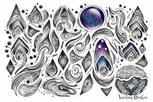 aurora borealis with family tattoo idea