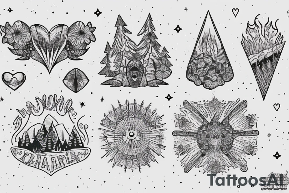 aurora borealis with family tattoo idea