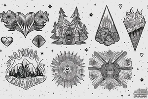 aurora borealis with family tattoo idea