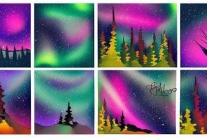 aurora borealis with family tattoo idea