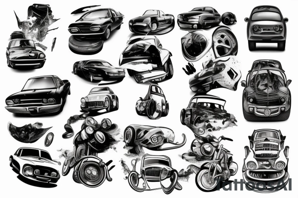 Car Accident tattoo idea