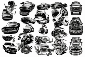 Car Accident tattoo idea