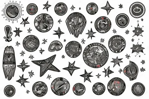 Constellation map with a map of north and south america in latino style tattoo idea