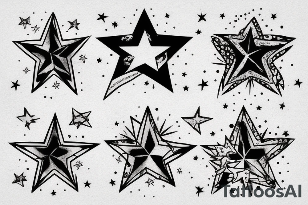 Bridge in the night with stars tattoo idea