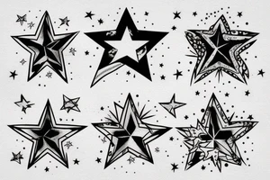 Bridge in the night with stars tattoo idea