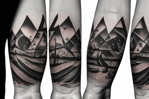 Bridge in the night with stars tattoo idea