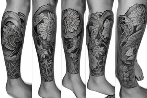 leg sleeve tattoo idea