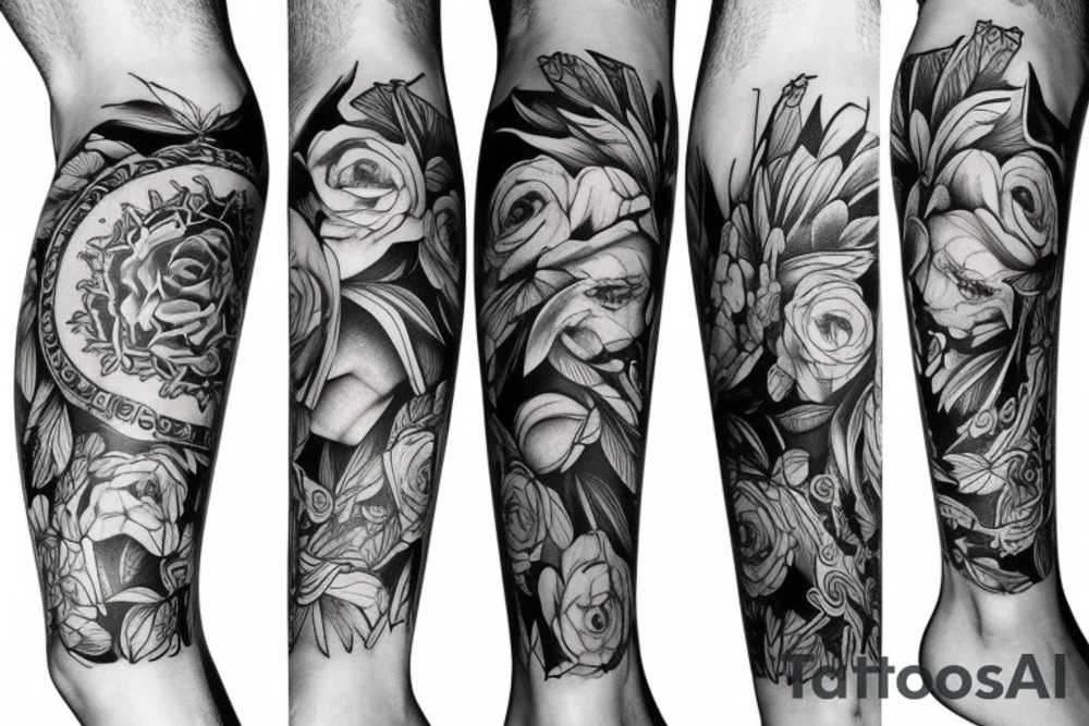 leg sleeve tattoo idea