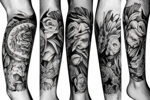leg sleeve tattoo idea