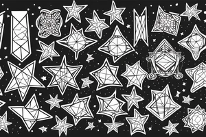 Bridge on a river in the night with stars tattoo idea