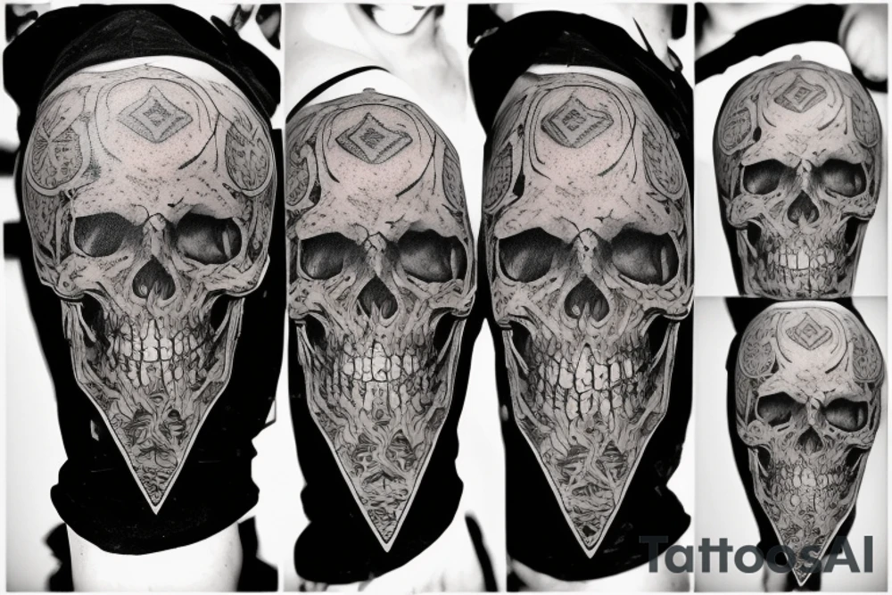 Viking half skull tattoo idea
