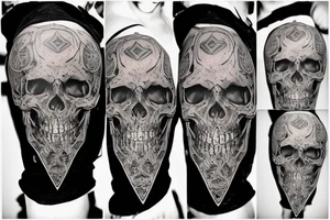 Viking half skull tattoo idea