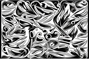 two abstract seagulls tattoo idea