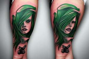 Demom scars green blood tattoo idea