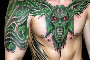 Demon scars green blood tattoo idea