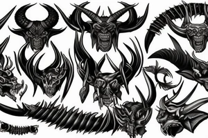 Demon blades horns tattoo idea