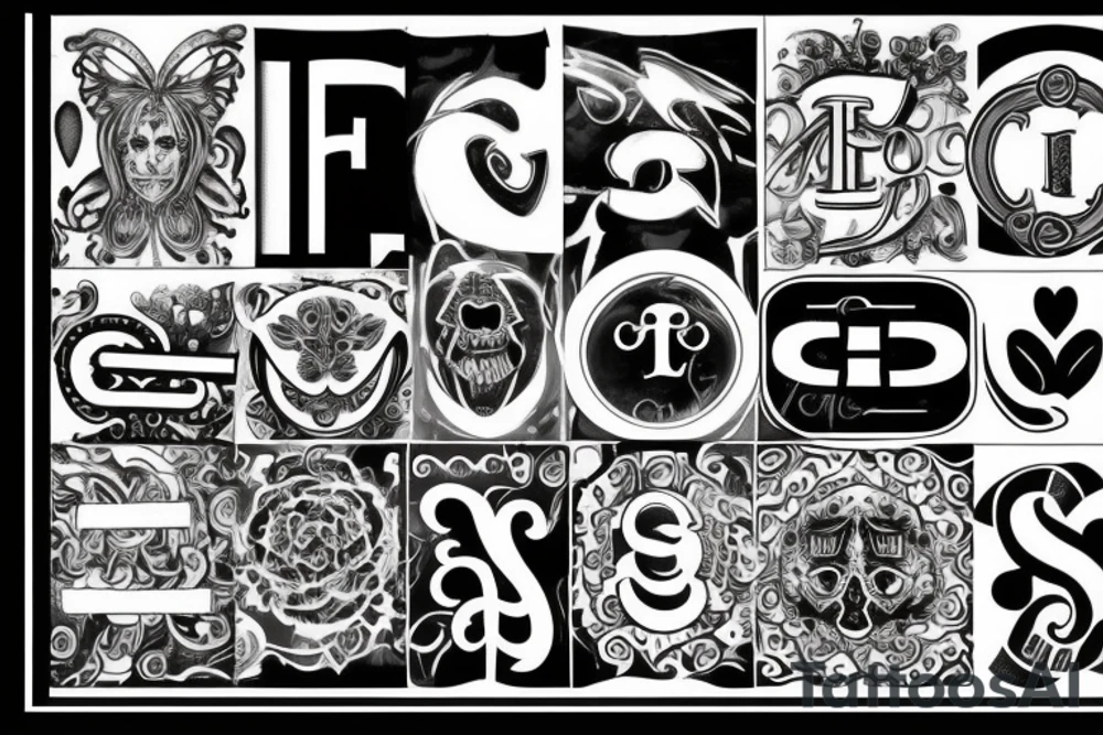 Three letters T,S and G tattoo idea