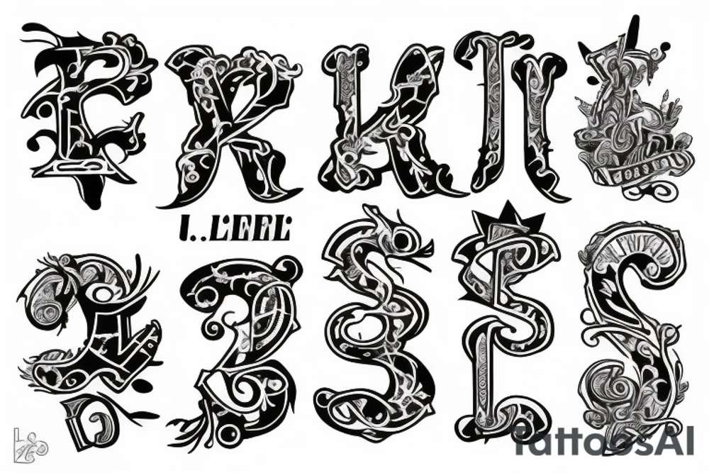 Three letters T,S and G tattoo idea