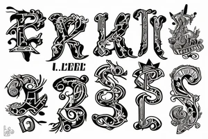 Three letters T,S and G tattoo idea