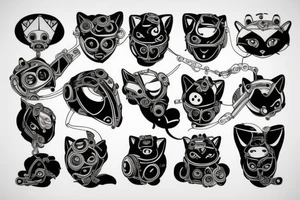 cat robot tattoo idea