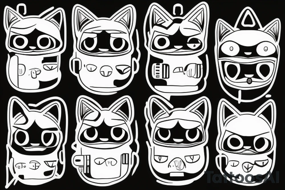 cat robot tattoo idea