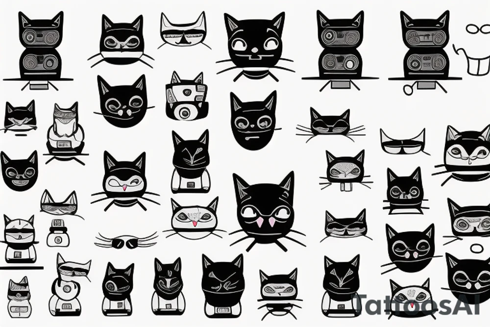 cat robot tattoo idea