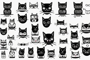 cat robot tattoo idea