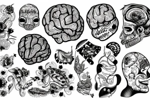 brain and hear combined tattoo idea