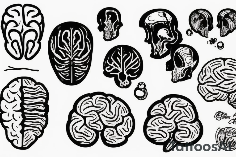 brain and hear combined tattoo idea