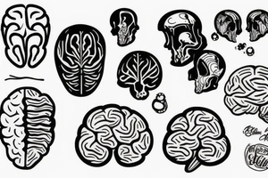 brain and hear combined tattoo idea