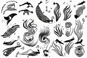swimming related tattoo with water tattoo idea