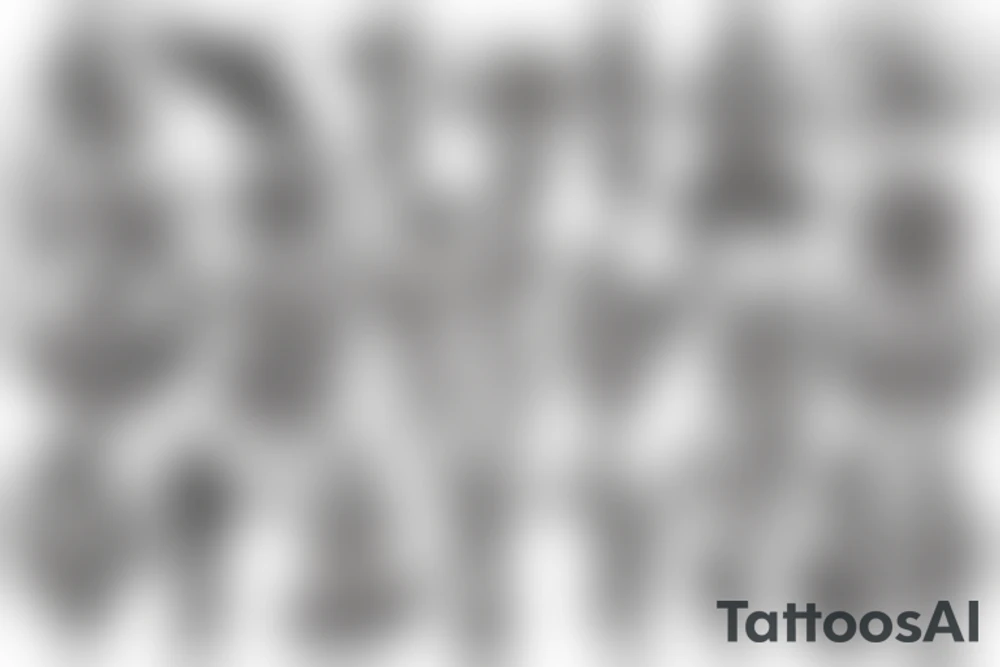 swimming greek type statue tattoo idea