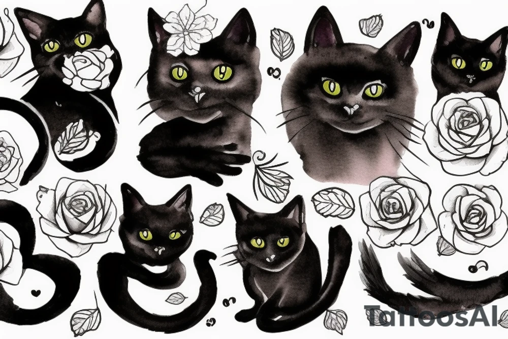 black cat tattoo idea
