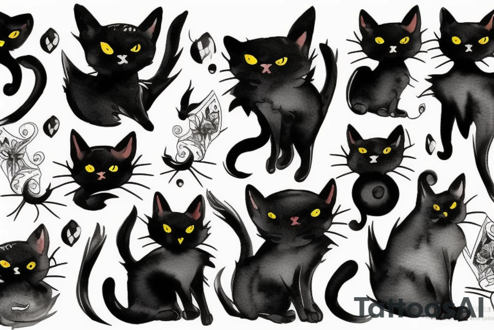 black cat tattoo idea