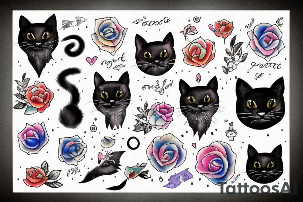 black cat tattoo idea