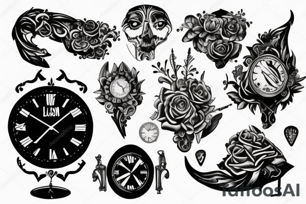 Hand tattoo of a clock broken in pain tattoo idea