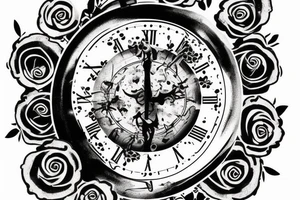 Hand tattoo of a clock broken in pain tattoo idea