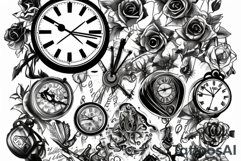 Hand tattoo of a clock broken in pain tattoo idea