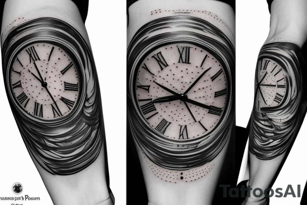 Tattoo of a broken clock represent pain tattoo idea
