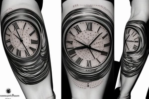 Tattoo of a broken clock represent pain tattoo idea