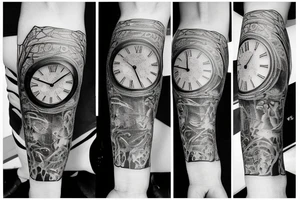 Tattoo of a broken clock represent pain tattoo idea