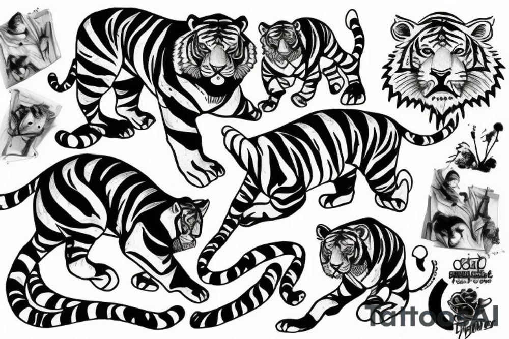 tiger and clouds tattoo idea