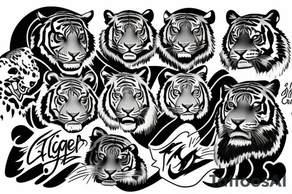 tiger and clouds tattoo idea
