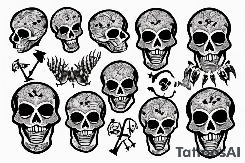 skeleton with pants tattoo idea
