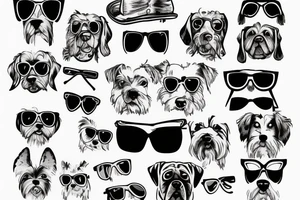 dog with sunglasses tattoo idea