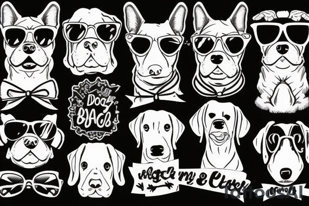 dog with sunglasses tattoo idea