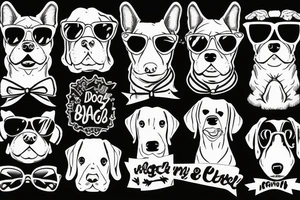 dog with sunglasses tattoo idea