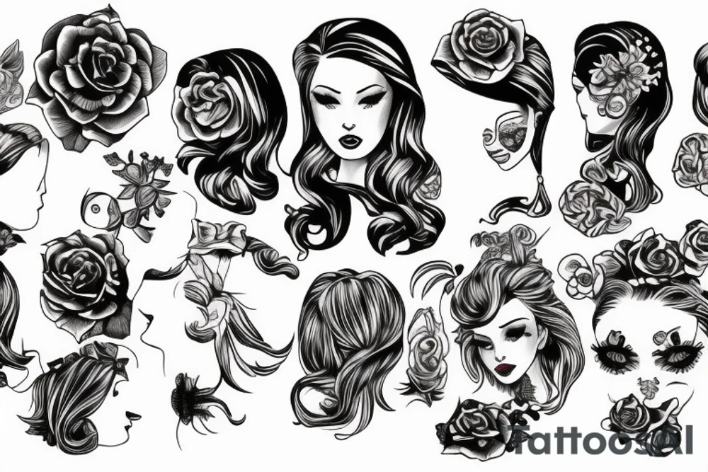 women head tattoo idea