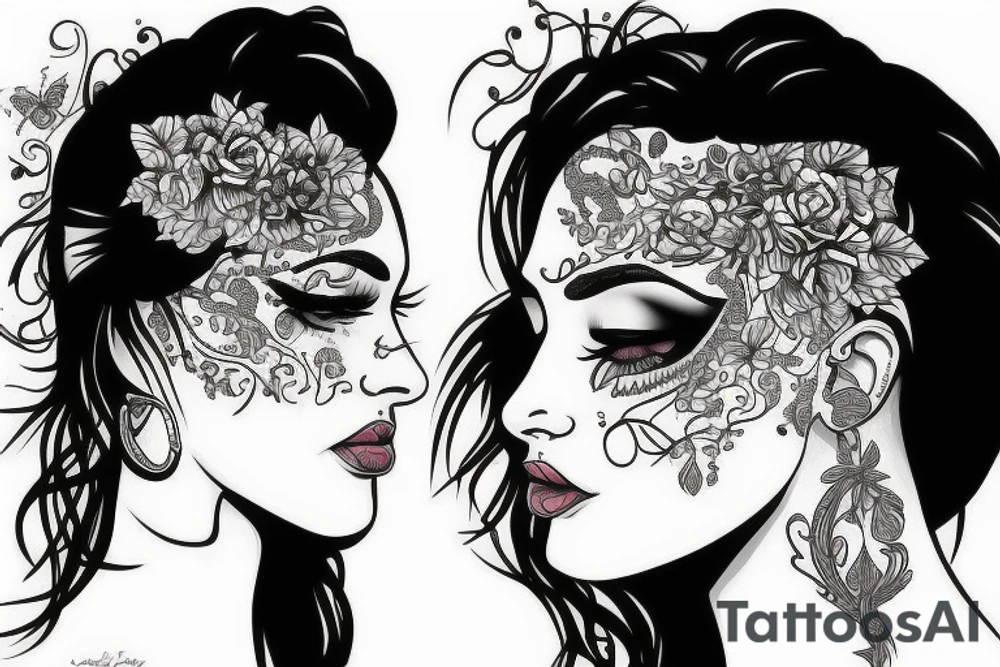 women head tattoo idea