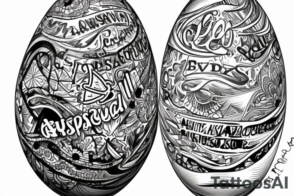 line drawing of an egg, with the word austria underneath tattoo idea